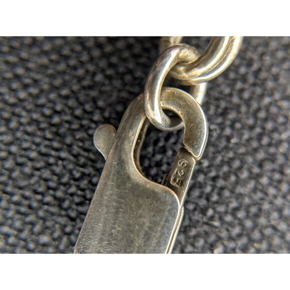 HARLEY DAVIDSON 925 STERLING TWO SIDED CRYSTAL BAR & SHIELD MOTORCYCLE NECKLACE - Picture 8 of 16